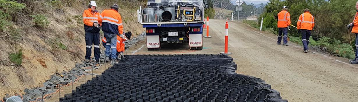 KEEPING TASSIE ROADS REVIVED WITH PRESTO GEOWEB | Geofabrics New Zealand